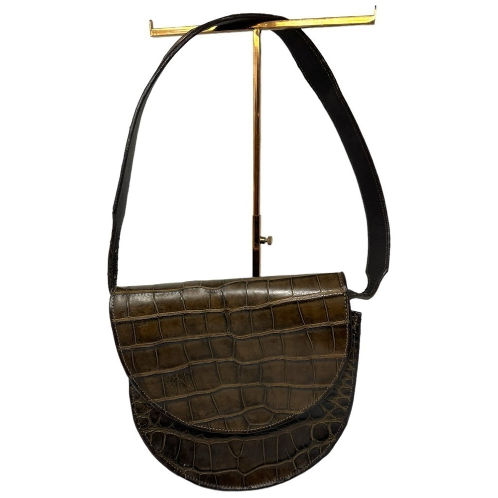 Double J Saddlery Croc Leather Shoulder Bag
